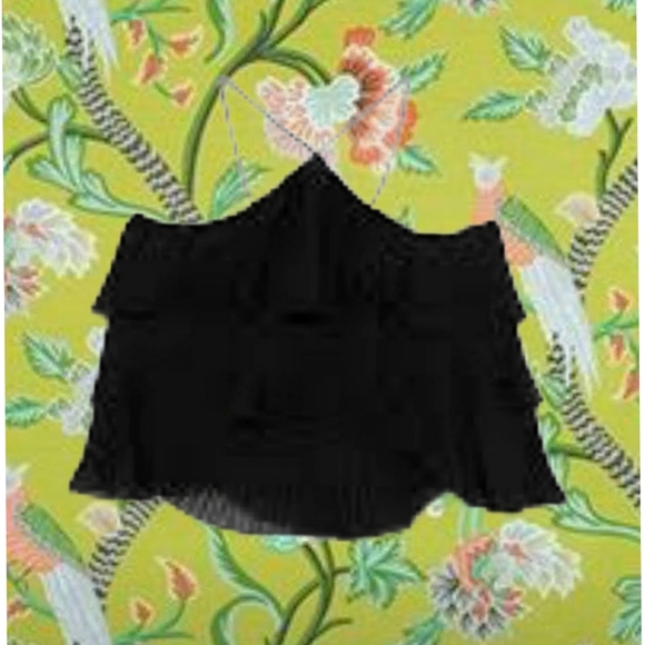 Zara Tops Zara Black Ruffle Pleated Top L Poshmark